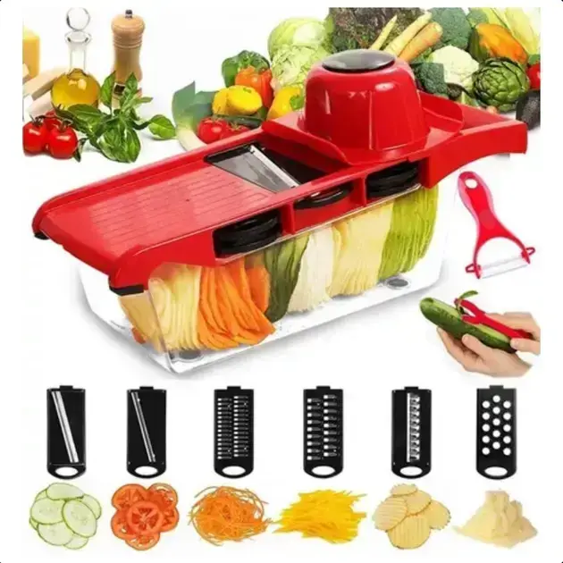 2. Cortador de Legumes Mandoline Slicer 6 em 1 - NALA