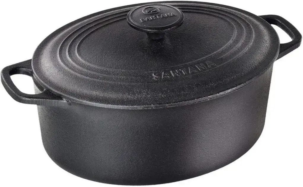 1. Caçarola Ferro Fundido Oval 2,5L - Fundição Santana