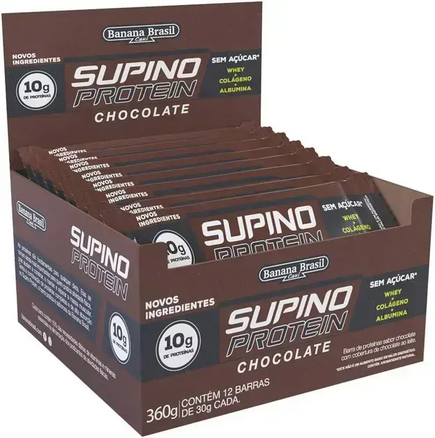 2. Barra De Proteína Supino Protein Chocolate - Banana Brasil