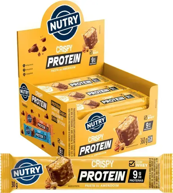 3. Barra De Proteínas Crispy Pasta De Amendoim 30G - Nutry