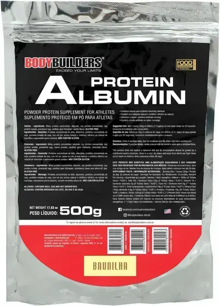 5. Albumin Protein Baunilha 500g - Bodybuilders