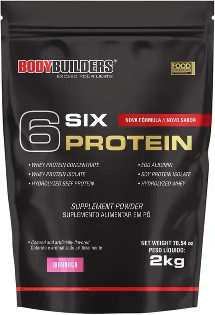 7. 6 Six Protein Morango 2kg - Bodybuilders