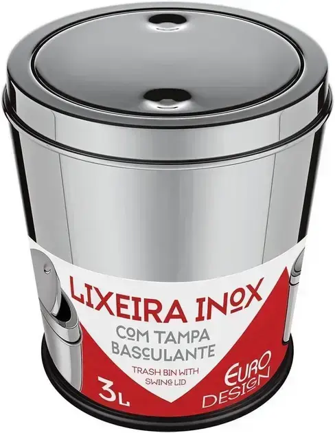 7. Lixeira De Inox 3 Litros - Euro