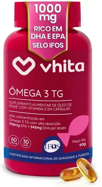 7. Ômega 3 1000mg Rico em EPA DHA - Vhita