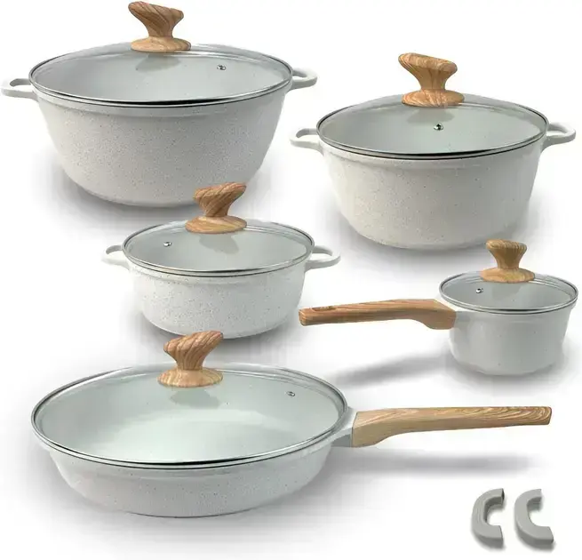 8. Conjunto de Panelas Cerâmica Antiaderente - Genérico